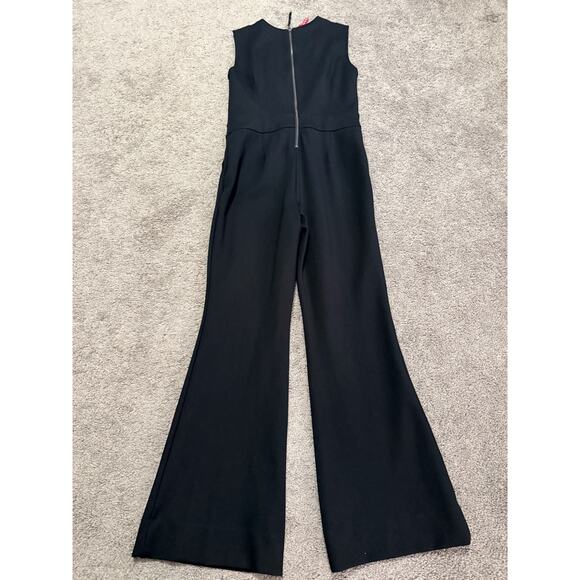 SPANX The Perfect Sleeveless Ponte Flare Stretch Jumpsuit Womens Size S Black - Picture 9 of 16